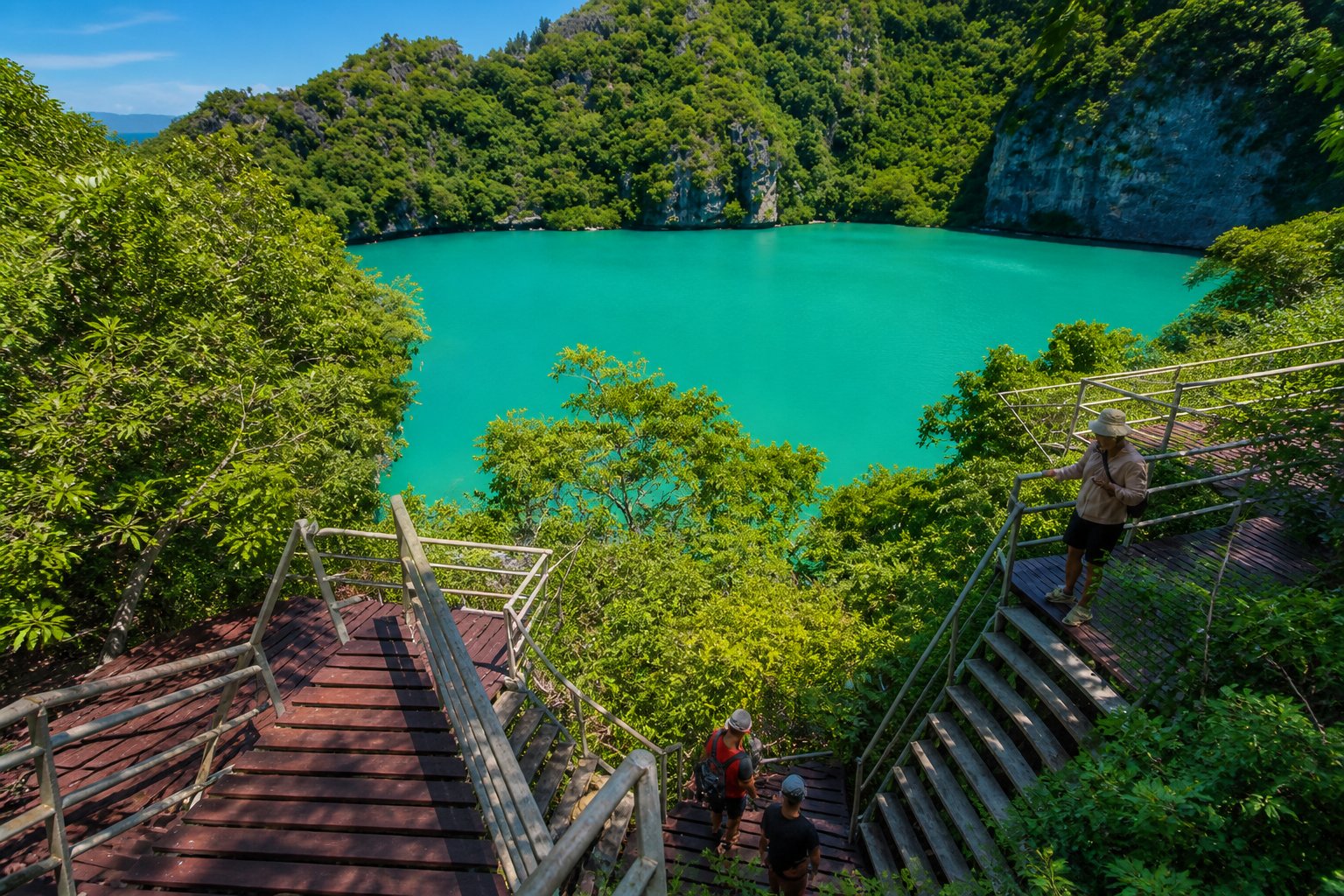 Stairway down to the Emerald Lagoon, Ang Thong Marine Park