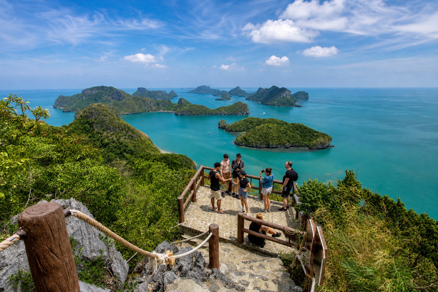 Koh Wua Ta Lap viewpoint platform overlooking the Ang Thong islands