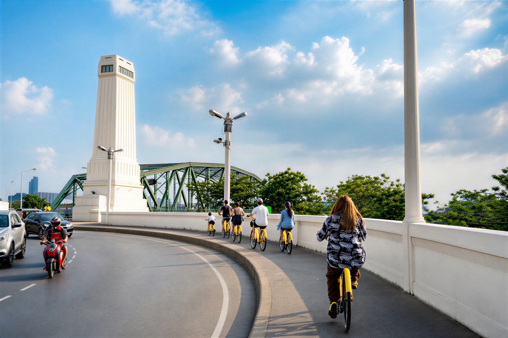 The route past the Memorial Bridge in Bangkok
